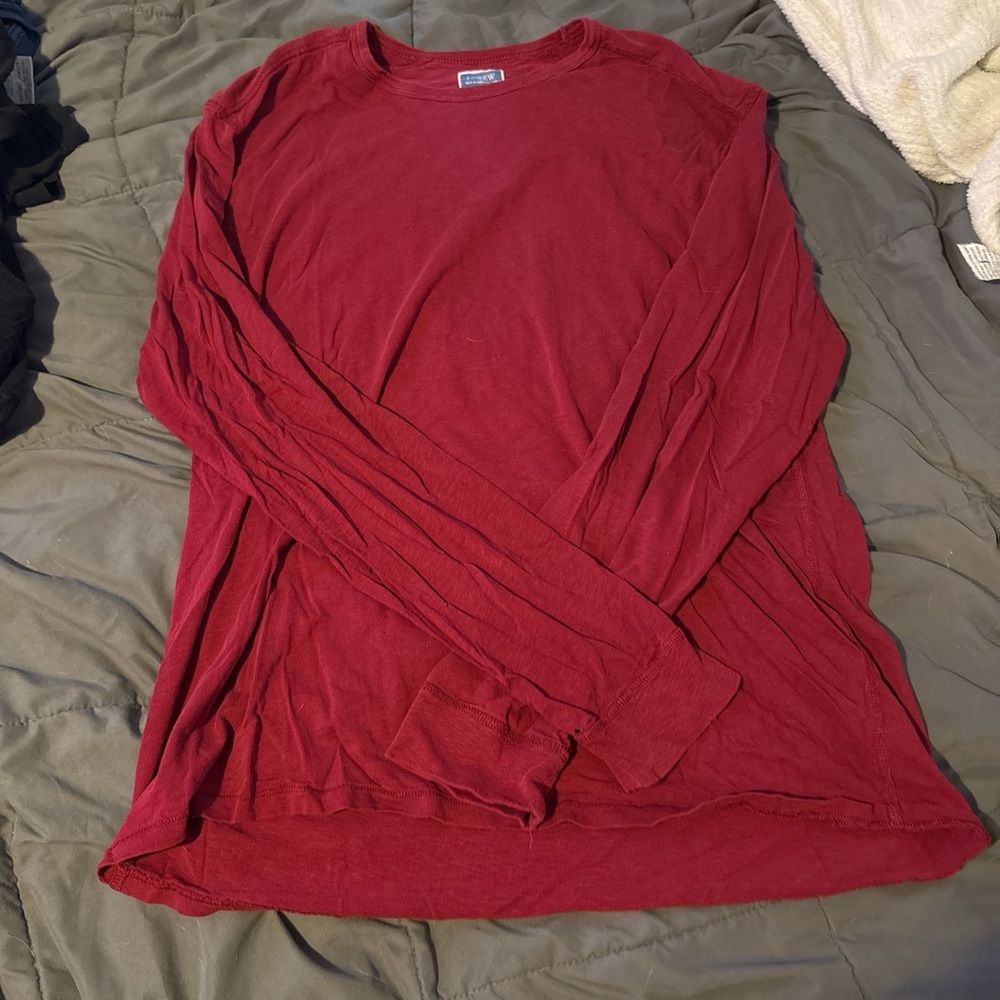 J. Crew Red Long Sleeve Tee